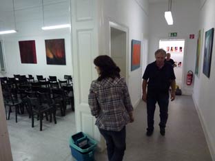 Vorbereitung der Ausstellung in den Ateliers der wfk 